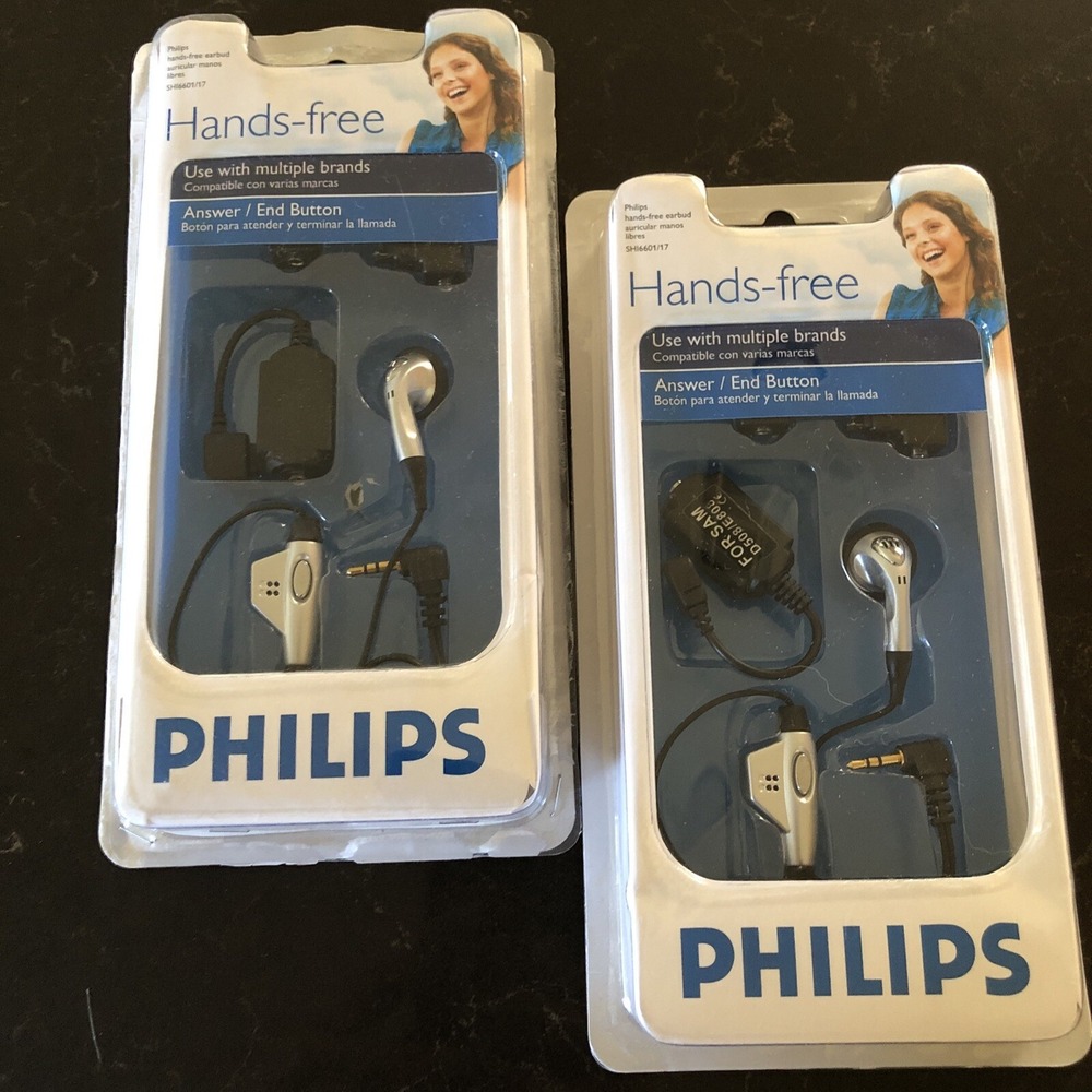 2 Phillips Hands‎ Free Earbud Multi-Brand Compatible SAMSUNG/NOKIA/SONY ERICSSON